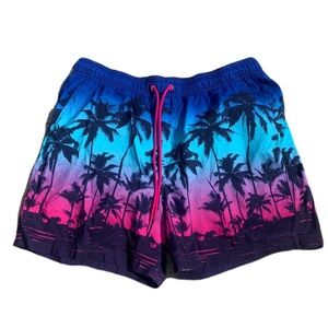 Marks & Spencer Palm Tree Sunset Swim Shorts – Size Large
